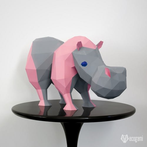 Hippo, the hippopotamus papercraft