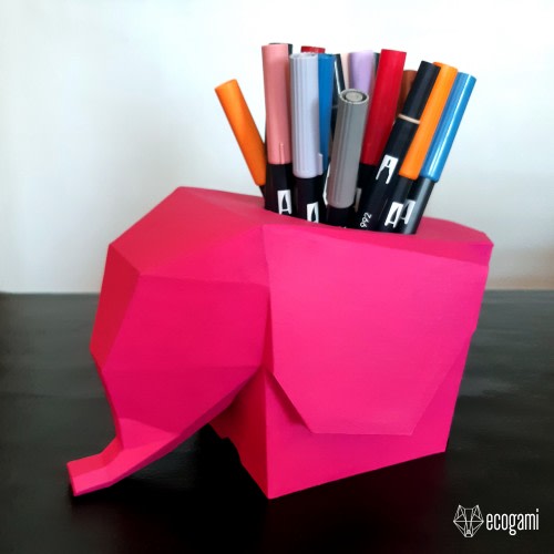 Elephant pen holder papercraft