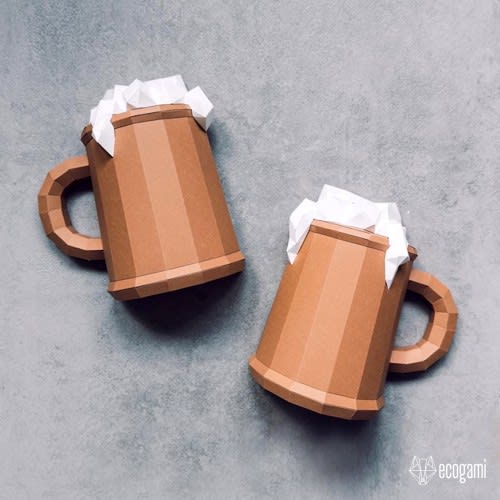 Pints of beer papercraft