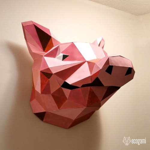 Pig head papercraft