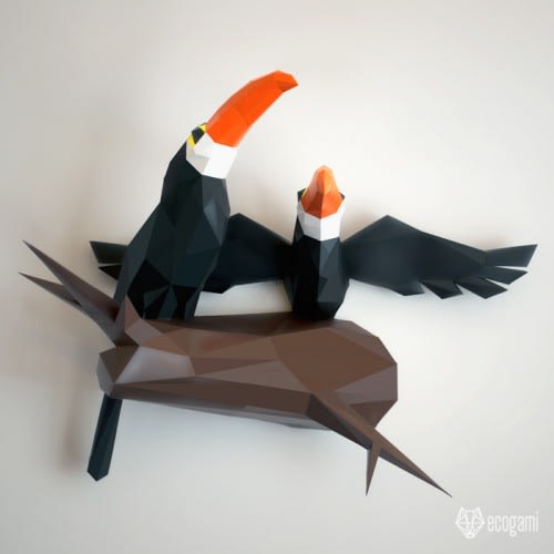 Couple of toucans papercraft
