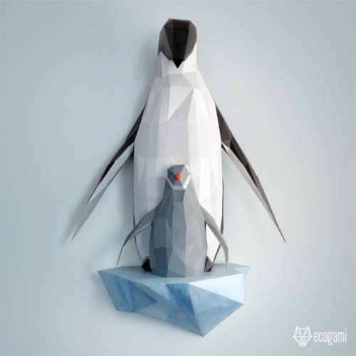 Penguin family papercraft