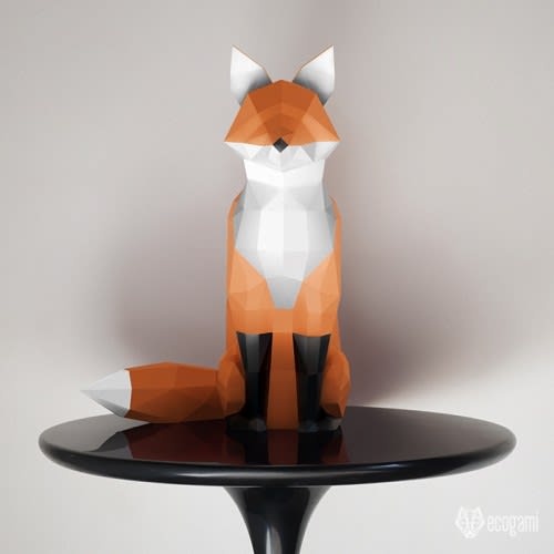 Fox sculpture II papercraft