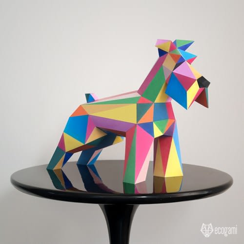 Schnauzer sculpture papercraft