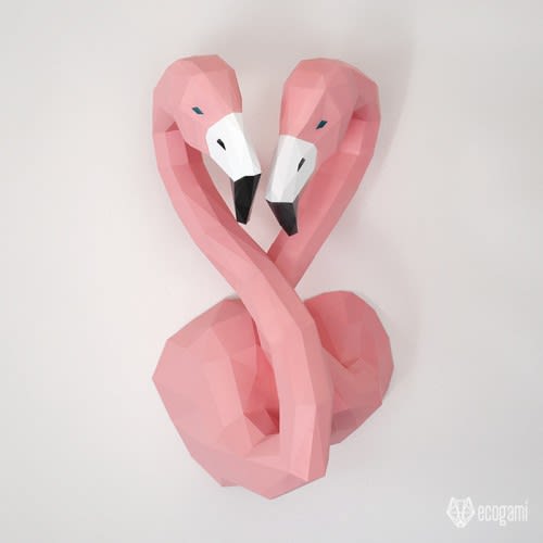 Flamingos papercraft