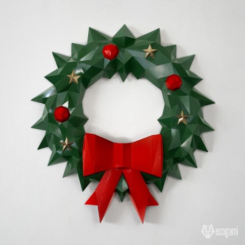 Christmas wreath papercraft
